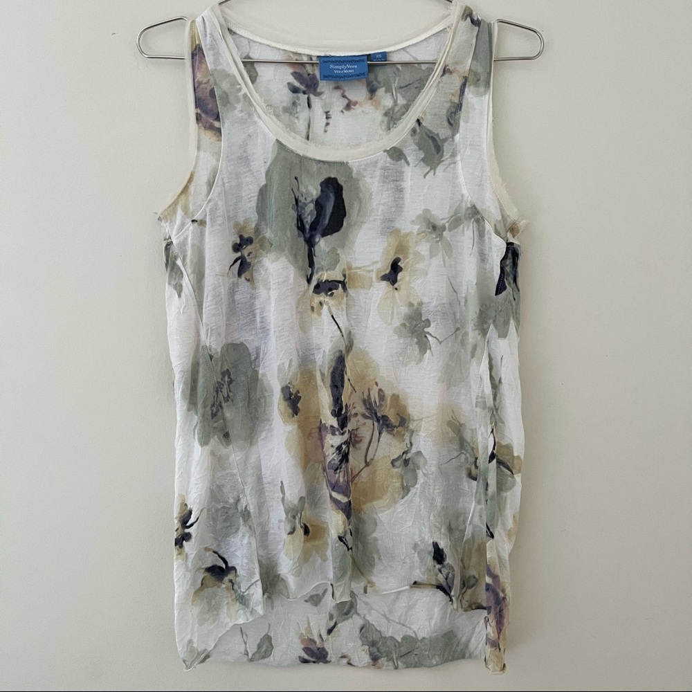 Simply Vera Vera Wang Floral Raw Hem Sleeveless Tunic